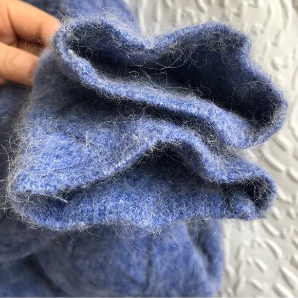 Aritzia Wilfred Free Blue Michal Wool Alpaca Blend Cable Knit Sweater XS - Picture 12 of 16